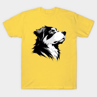 Stunning and Cool Estrela Mountain Dog Monochrome and Gold Portrait for Father's Day T-Shirt